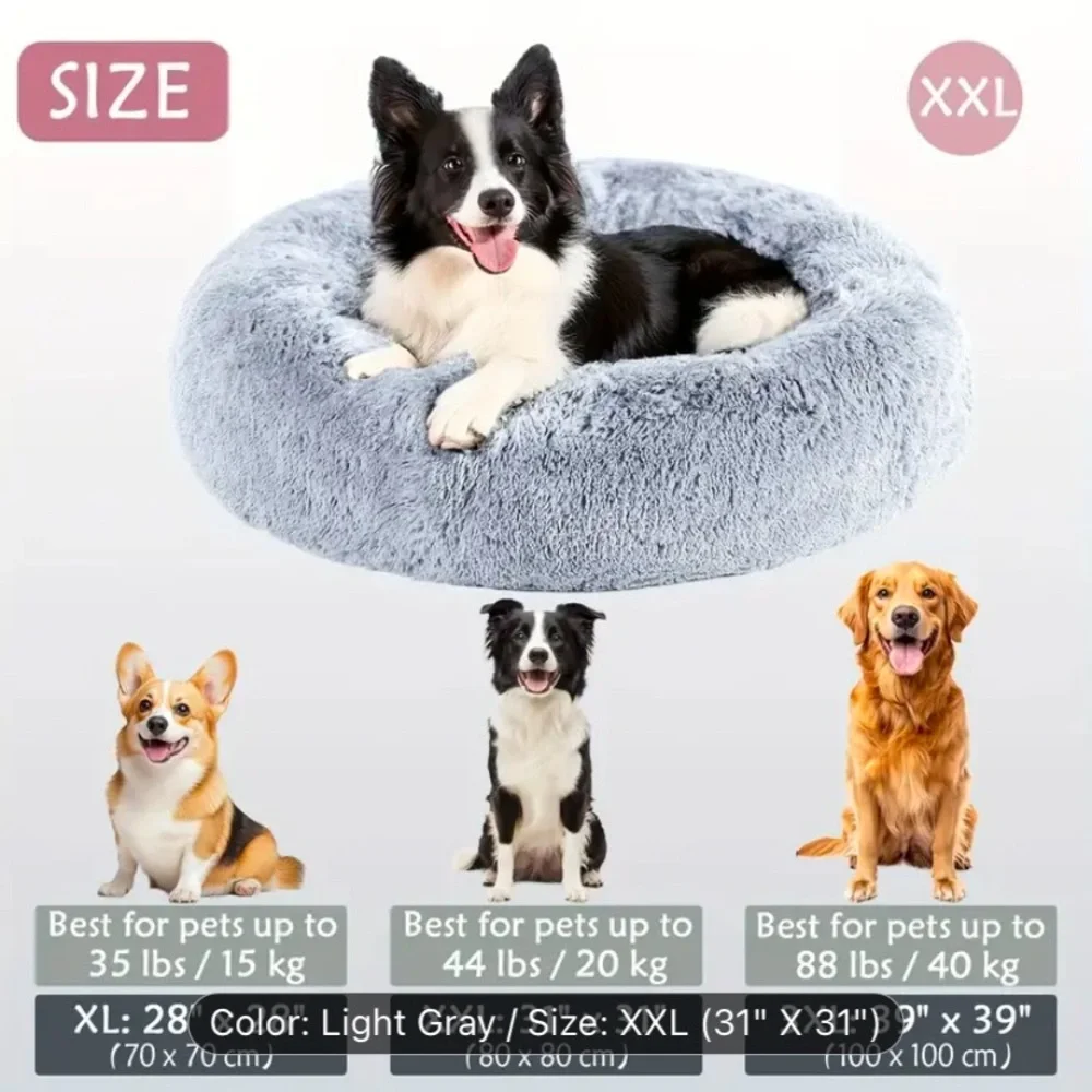 Cozy Grey Dog Bed